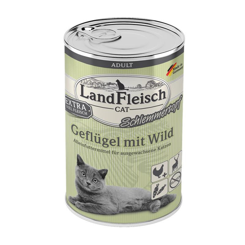 LandFleisch Cat Adult Schlemmertopf mit Geflügel & Wild 400 g