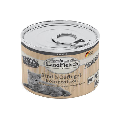 LandFleisch Cat Kitten Pastete Rind + Geflügelkomposition 195 g