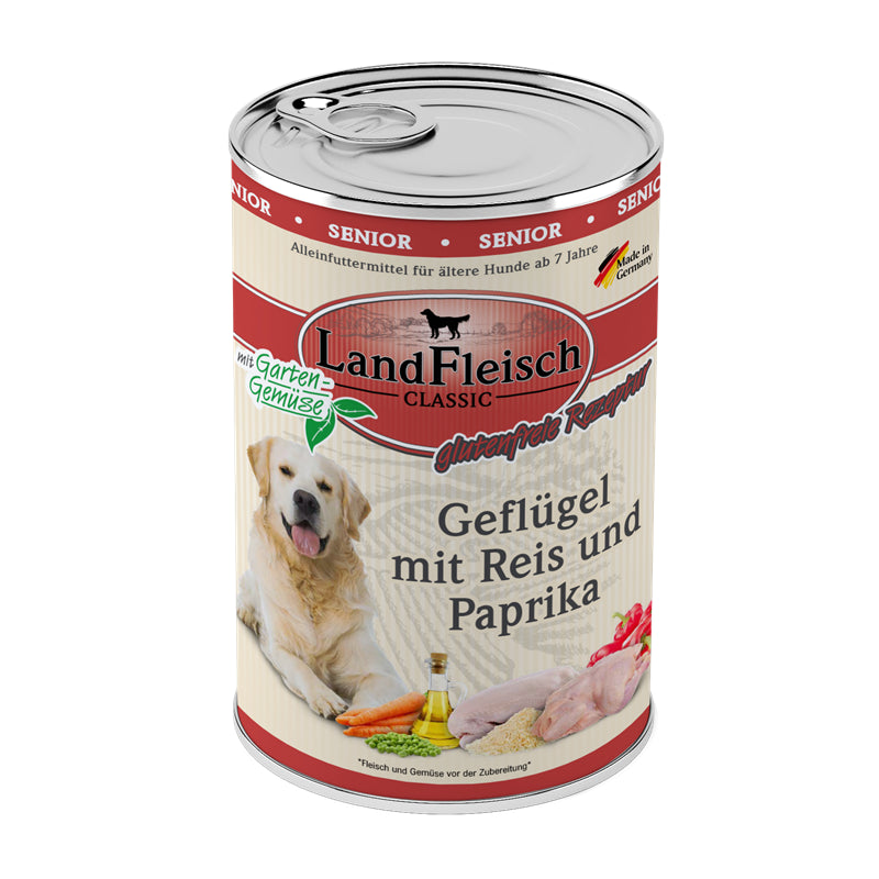 LandFleisch Classic Senior Geflügel mit Reis und Paprika mit Gartengemüse 400 g