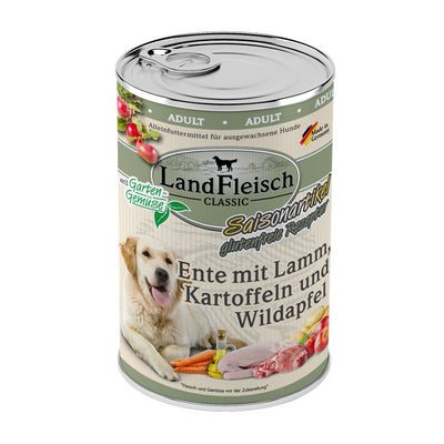 LandFleisch Dog Classic Ente mit Lamm, Kartoffeln Wildapfel und Gartengemüse 400 g