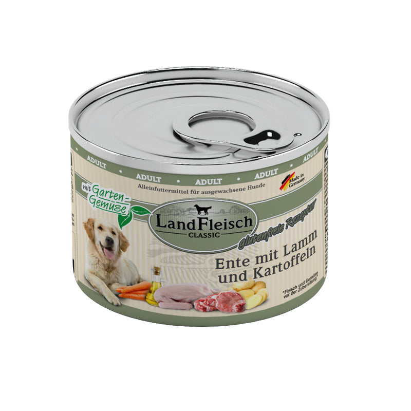 LandFleisch Dog Classic Ente mit Lamm und Kartoffeln 195 g