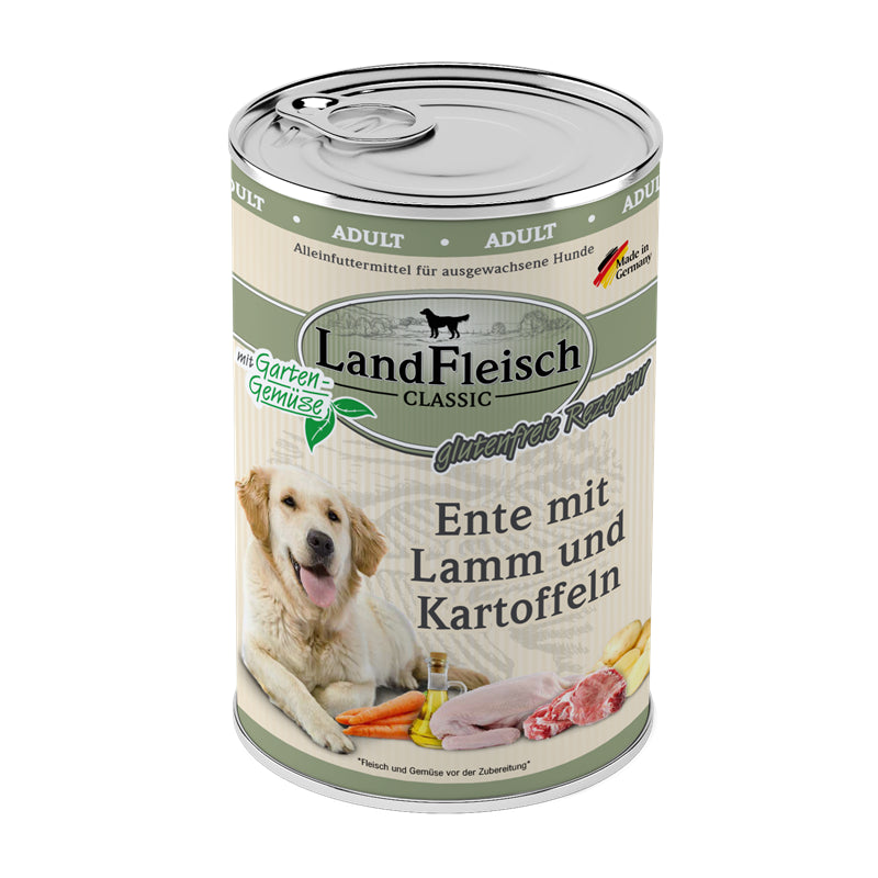 LandFleisch Dog Classic Ente mit Lamm und Kartoffeln 400 g