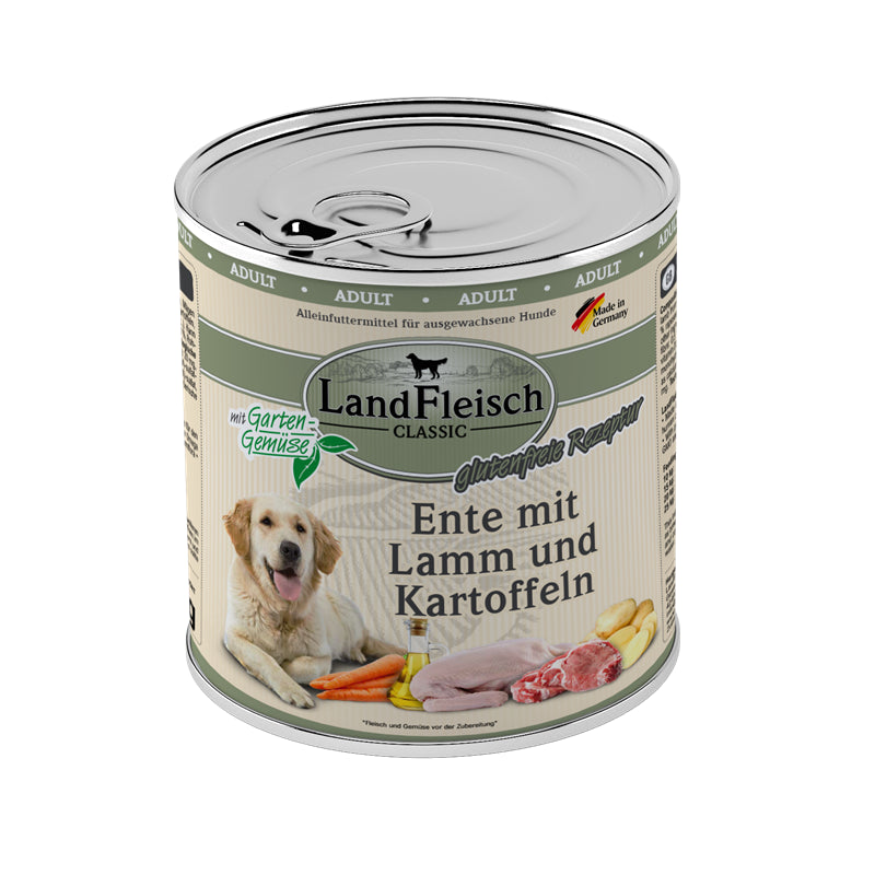 LandFleisch Dog Classic Ente mit Lamm und Kartoffeln 800 g