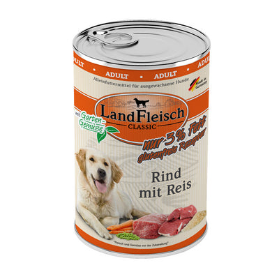 LandFleisch Dog Classic Rind mit Reis und Gartengemüse extra mager 400 g