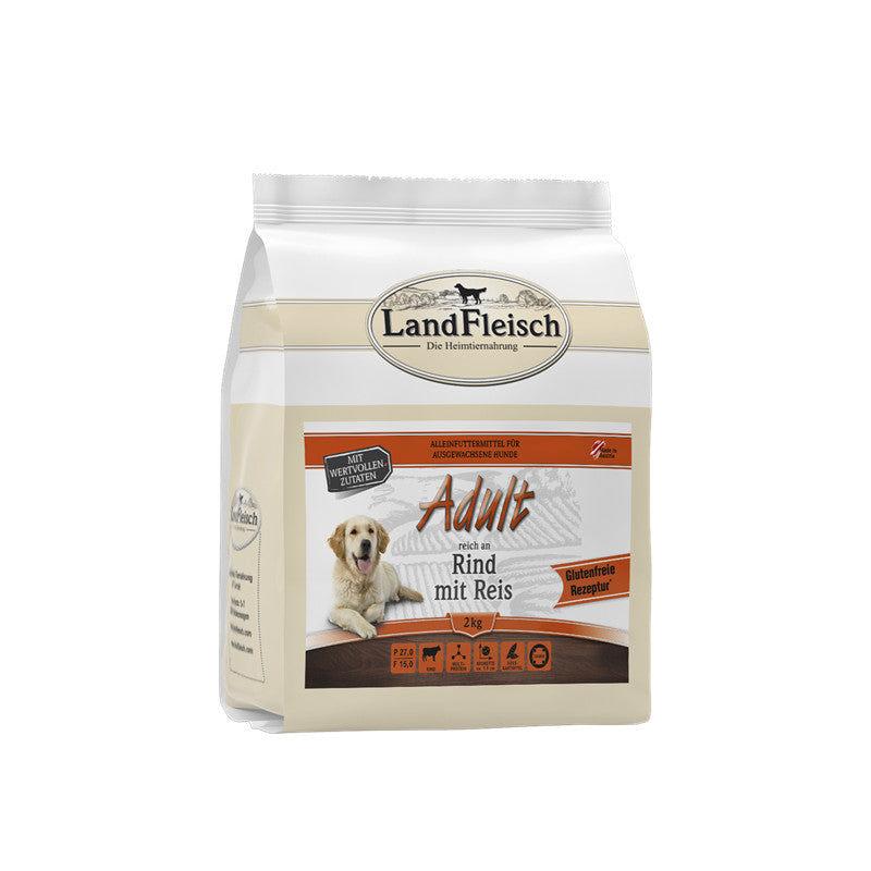 LandFleisch Dog Trocken Adult Rind mit Reis 2 kg