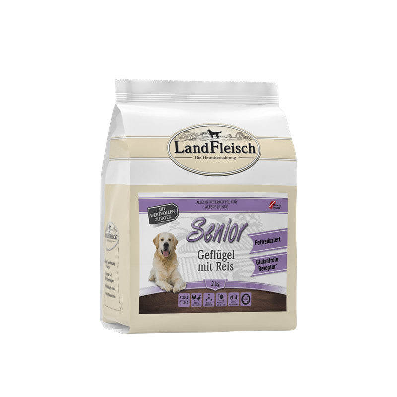 LandFleisch Dog Trocken Senior Geflügel mit Reis 2 kg