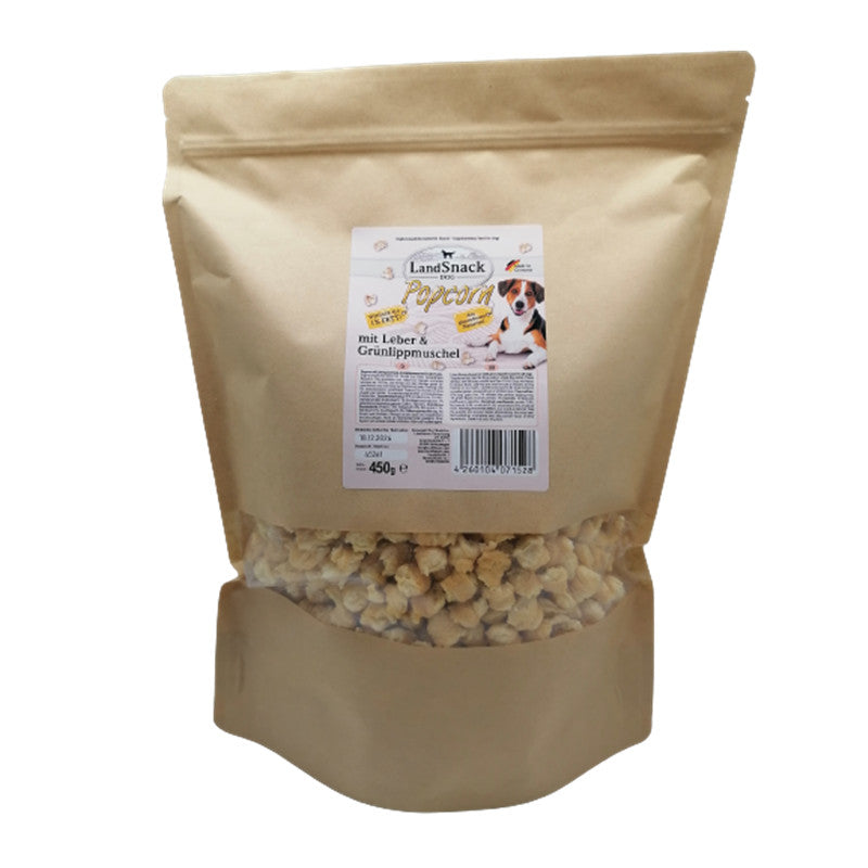 LandSnack für Hunde Popcorn mit Leber und Grünlippmuschelextrakt 450 g XXL-Pack