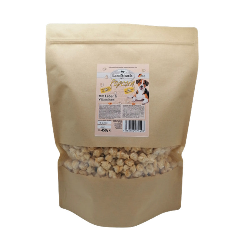 LandSnack für Hunde Popcorn mit Leber und Vitamine 450 g XXL-Pack