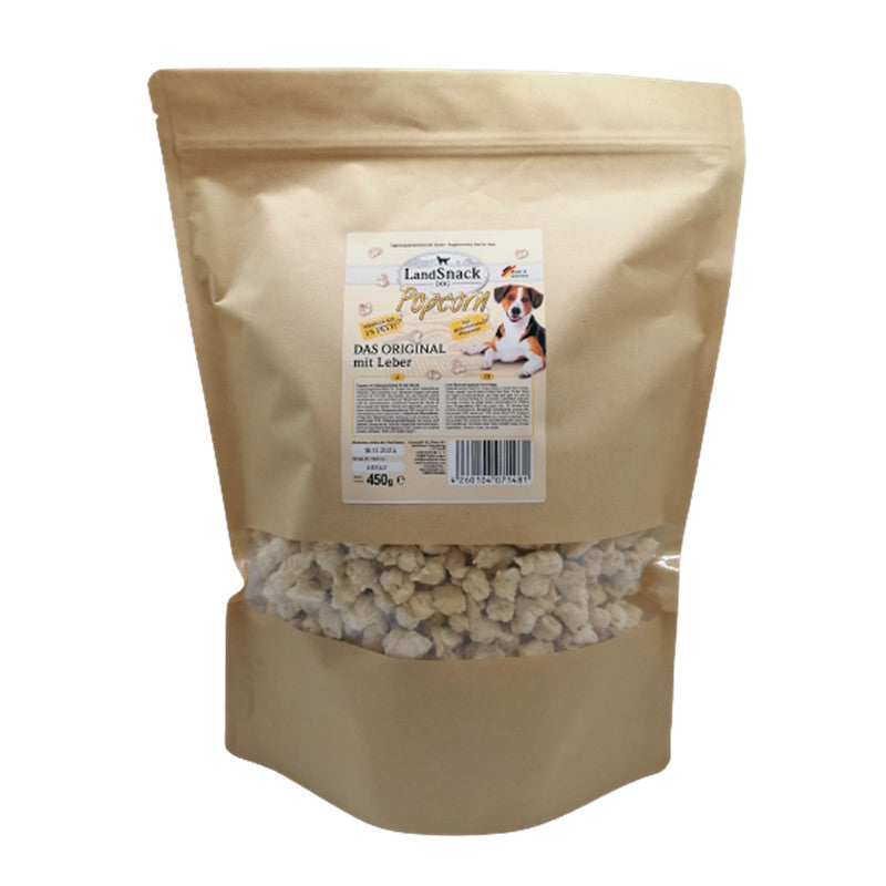 LandSnack Popcorn Original für Hunde mit Leber 450g XXL-Pack