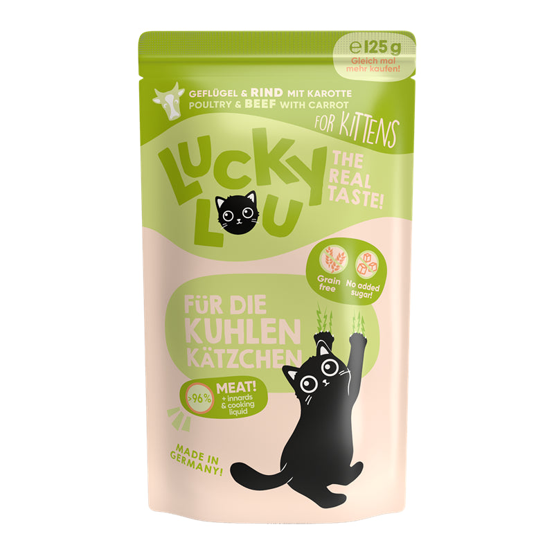 Lucky Lou Lifestage Kitten Geflügel + Rind 125 g