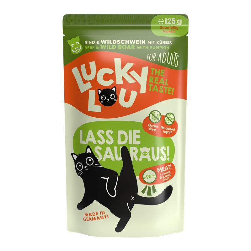 Lucky Lou PB Lifestage Adult Rind + Wildschwein  125g