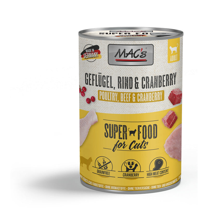 MAC's CAT Geflügel, Rind & Cranberry 400 g