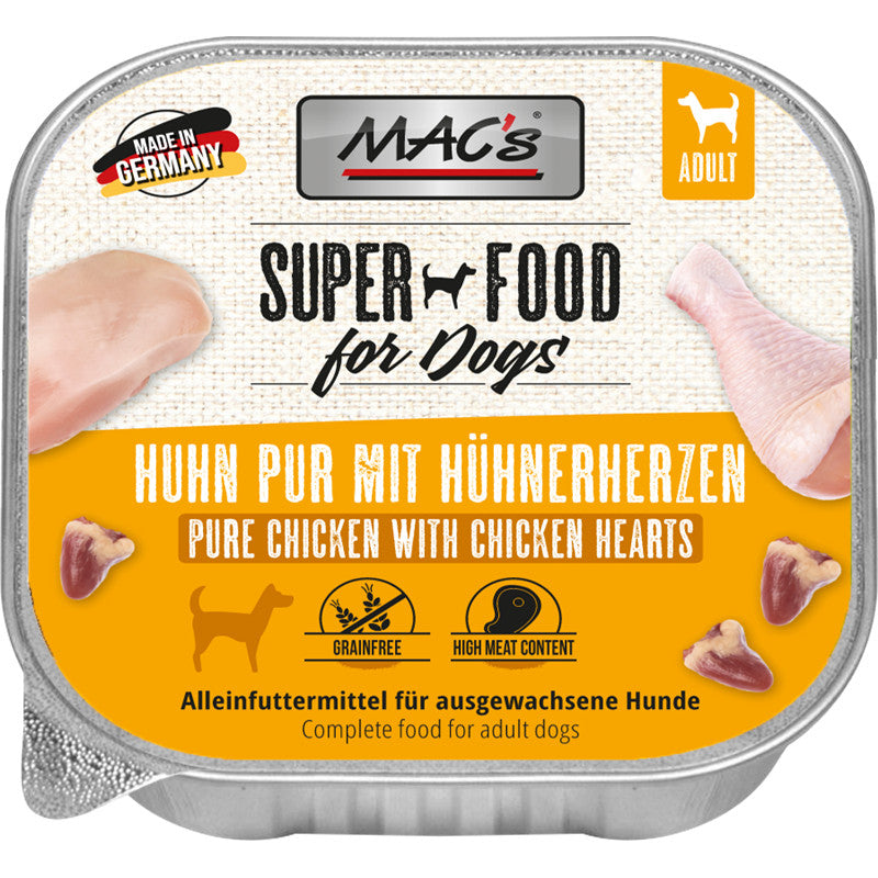 MAC's DOG Huhn Pur & Hühnerherzen 150 g