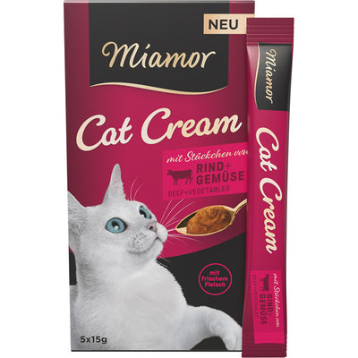 Miamor Cat Cream mit Rind + Gemüse 5 x 15 g