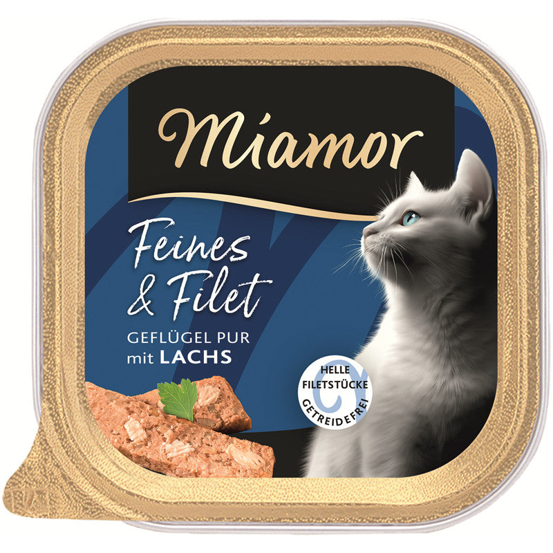 Miamor Feines & Filet Geflügel Pur & Lachs 100 g