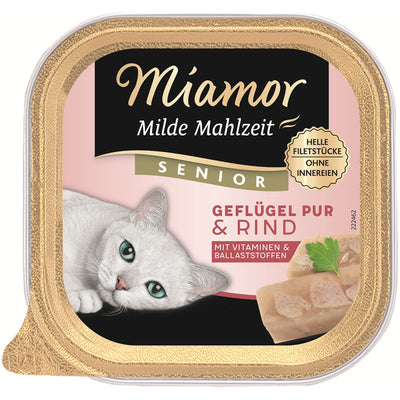 Miamor Milde Mahlzeit Senior Geflügel Pur & Rind 100 g