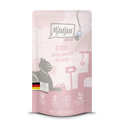 MjAMjAM Quetschie Kitten Saftiges Hühnchen mit Lachsöl 125 g