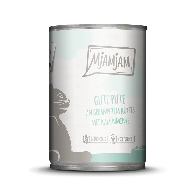MjAMjAM Gute Pute an gedämpftem Kürbis mit Katzenminze 400 g