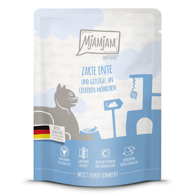 MjAMjAM Quetschie Zarte Ente und Geflügel an leckeren Möhrchen 300 g