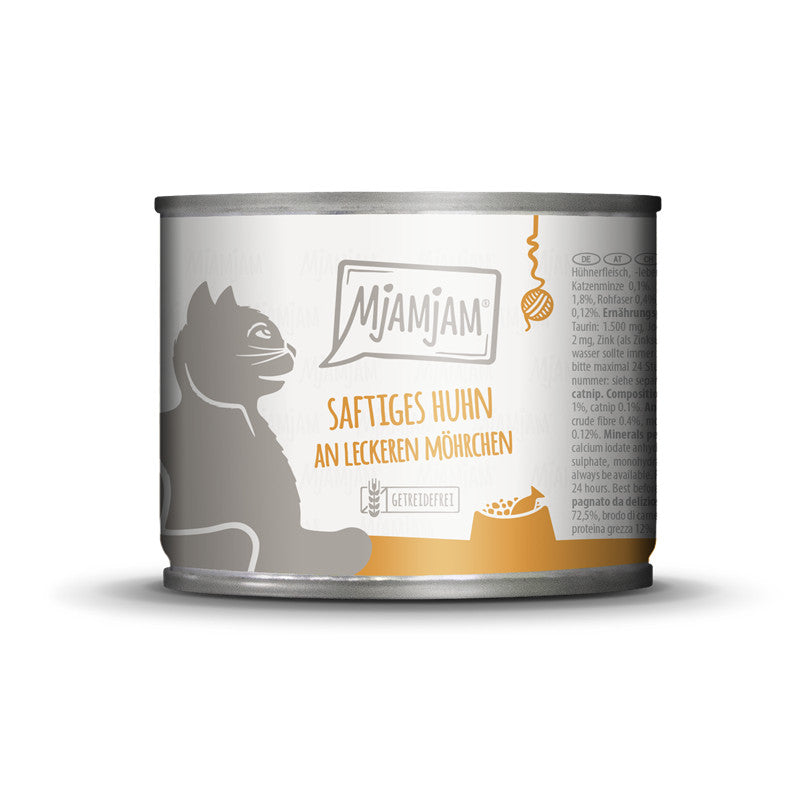 MjAMjAM Saftiges Huhn an leckeren Möhrchen mit Katzenminze 200 g