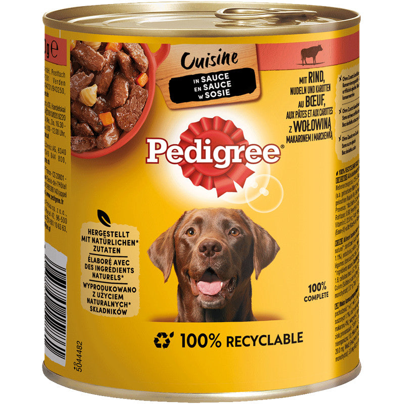 PEDIGREE® Cuisine in Sauce mit Rind, Nudeln und Karotten 800 g