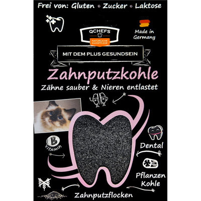 Qchefs Zahnputzkohle Katze 70 g