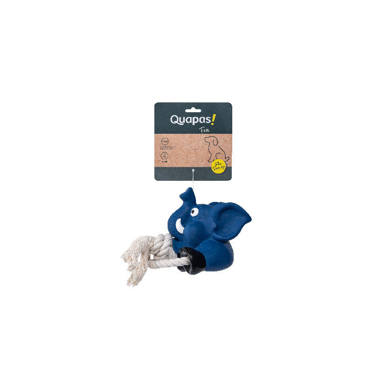 Quapas! Dog Toy Fun Latex Elephant with Rope 1 Stück