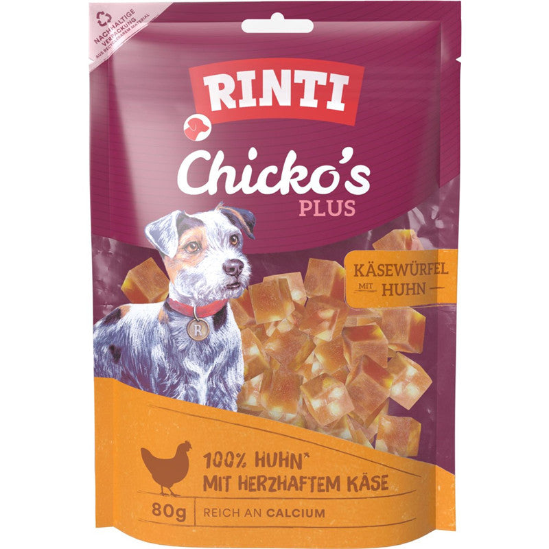 RINTI Snack Chicko's Plus Käsewürfel mit Huhn 80 g
