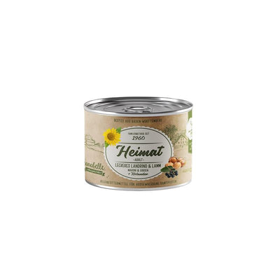 Sanabelle HEIMAT Nassfutter Adult leckeres Landrind & Lamm + Maroni, Erbsen & Holunder 200 g