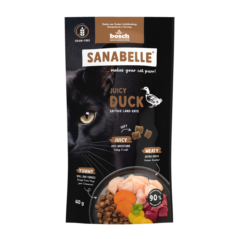 Sanabelle Juicy - Halbfeuchtes Trockenfutter - Land-Ente 40 g