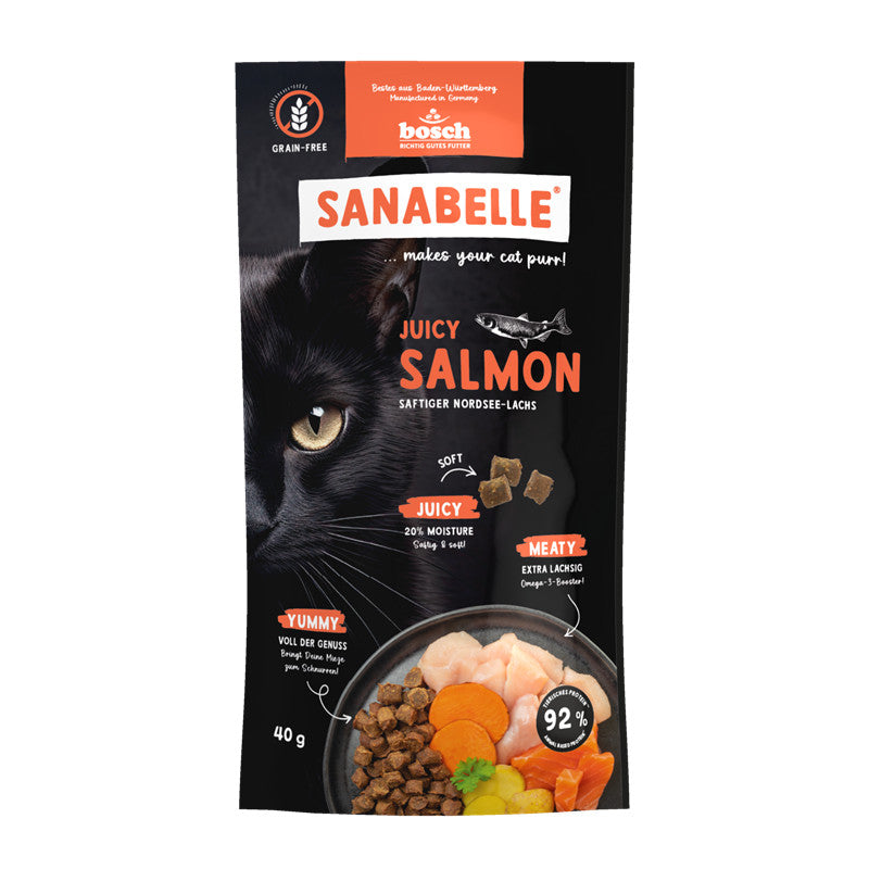 Sanabelle Juicy - Halbfeuchtes Trockenfutter - Nordsee-Lachs 40 g