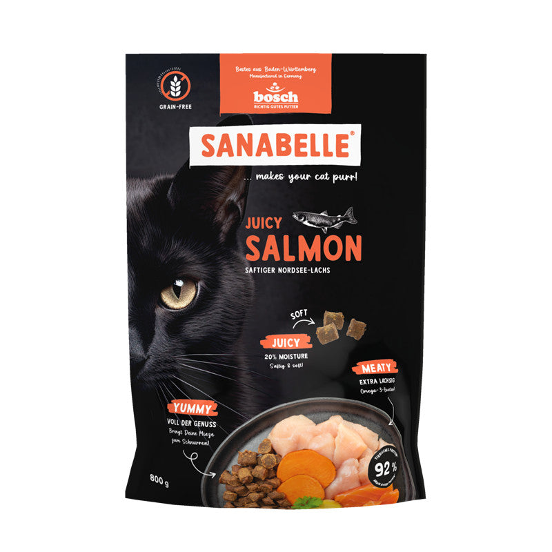 Sanabelle Juicy - Halbfeuchtes Trockenfutter - Nordsee-Lachs 800 g