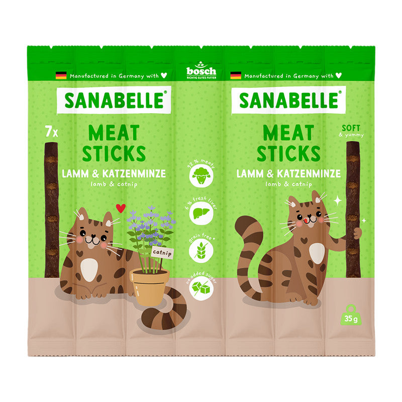 Sanabelle Meat Sticks Lamm & Katzenminze 35 g