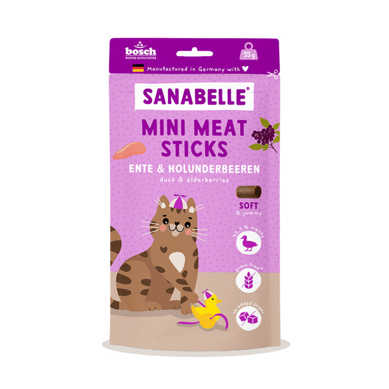 Sanabelle Mini Meat Sticks Ente & Holunderbeeren 55 g