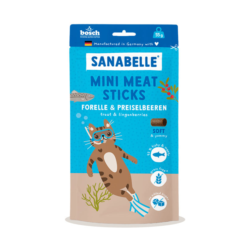 Sanabelle Mini Meat Sticks Forelle & Preiselbeeren 55 g