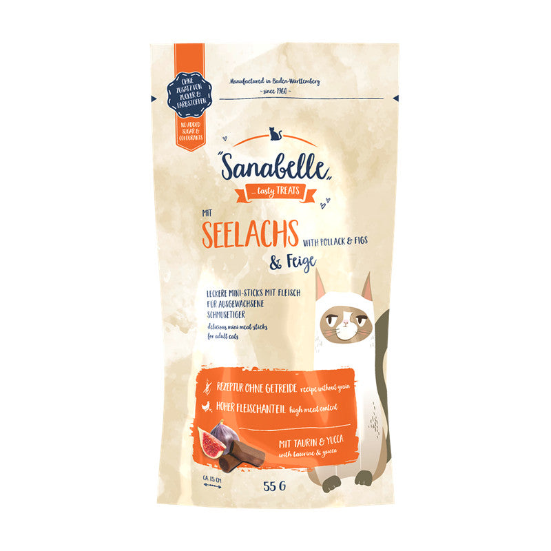 Sanabelle Snack mit Seelachs & Feige 55 g