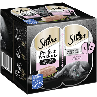 SHEBA® PERFECT PORTIONS™ Pastete mit Lachs MSC 6 x 37,5 g