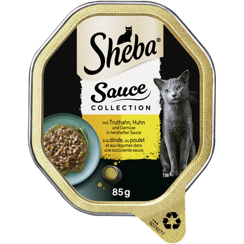 Sheba Schale Sauce Collection Truthahn, Hähnchen und Gemüse 85 g