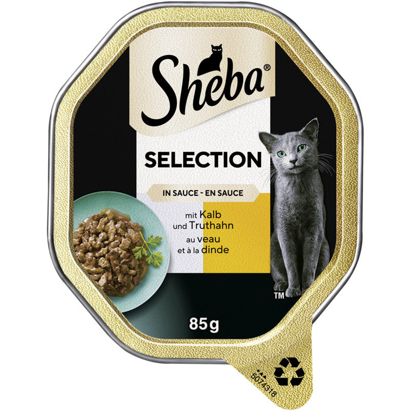 Sheba Schale Selection in Sauce mit Kalb und Truthahn 85 g