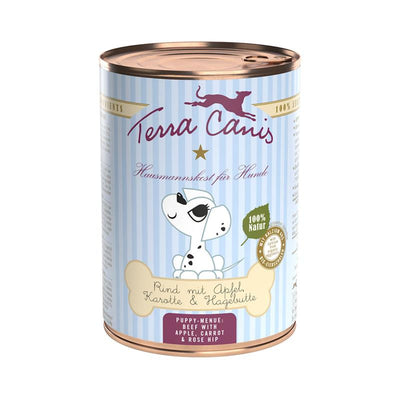 Terra Canis Welpe Rind mit Apfel, Karotte und Hagebutte 400 g
