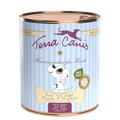 Terra Canis Welpe Rind mit Apfel, Karotte und Hagebutte 800 g