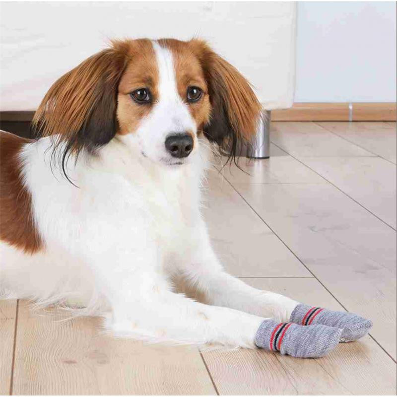 Trixie Anti-Rutsch-Hundesocken grau S-M 2 Stück