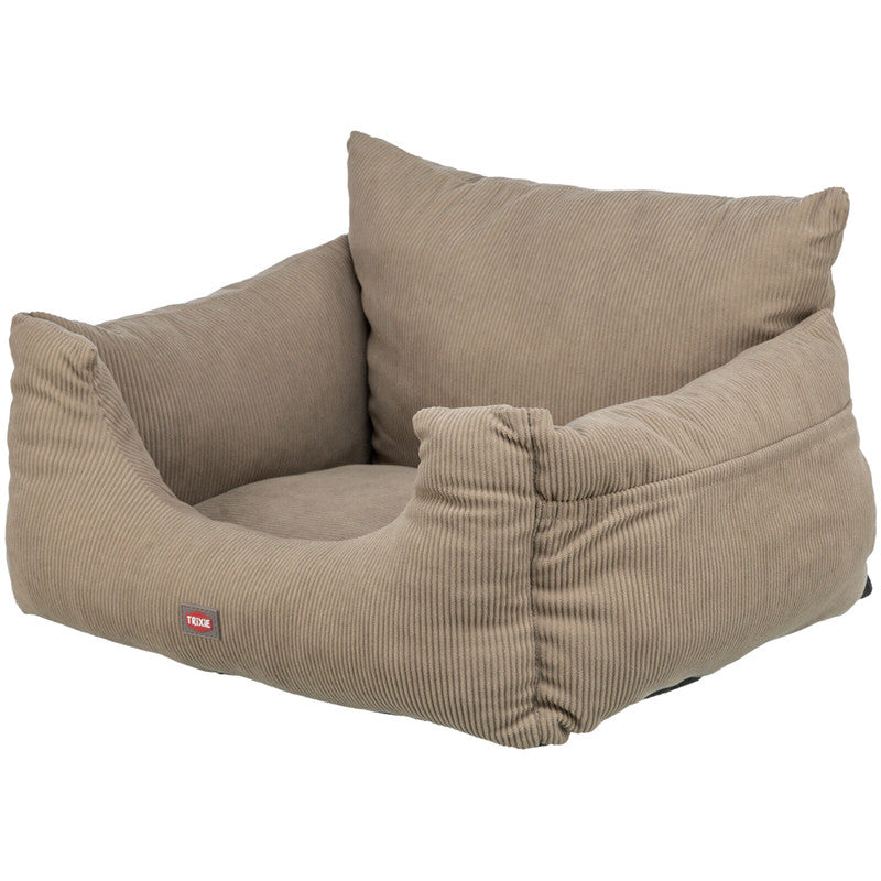 Trixie Autositz für kleine Hunde, Cord-Optik, taupe 55 x 50 x 30 cm