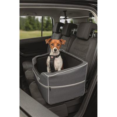 Trixie Autositz Hund Schwarz/Grau - Klappbar, bis 10kg - inkl. Gurte & Teddyplüsch 56 × 37 × 36 cm