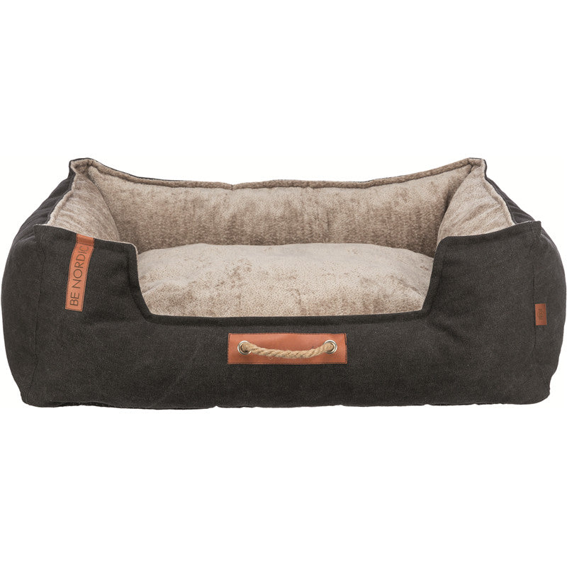 Trixie BE NORDIC Bett Föhr, eckig, schwarz/sand 60 × 50 cm