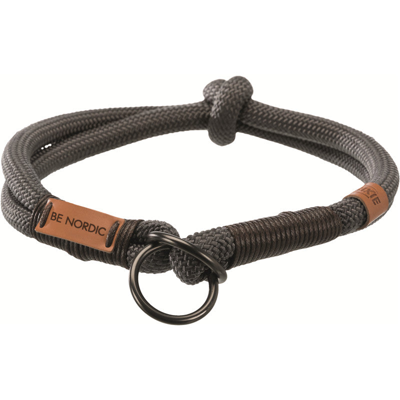 Trixie BE NORDIC Zug-Stopp-Halsband dunkelgrau/braun L-XL 55 cm/ø 13 mm