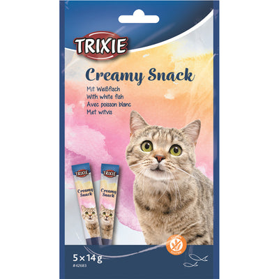 Trixie Cat Creamy Snack mit Weißfisch 5 × 14 g