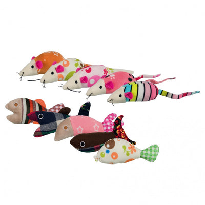 Trixie Catnip Maus oder Fisch sortierte Formen 9 - 12 cm