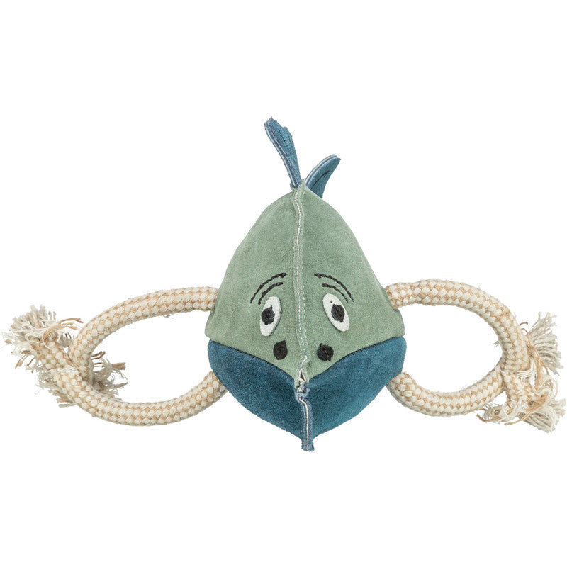 Trixie Fisch mit Tau, Leder/Tau 28 cm