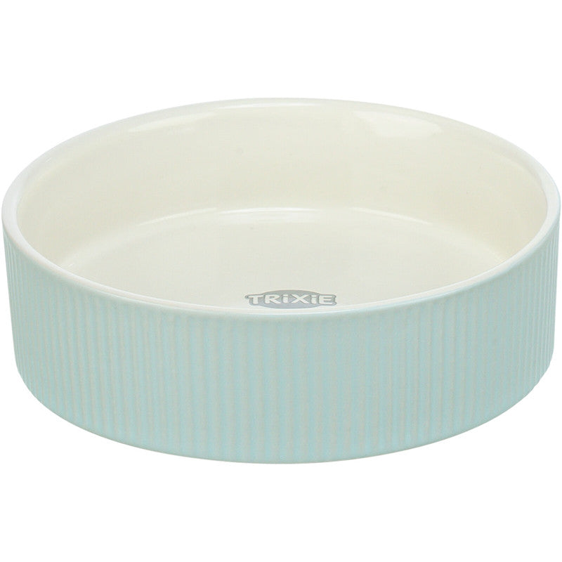 Trixie Geriffelter Keramiknapf in verschiedenen Pastelltönen, 0,2 l ø 12 cm